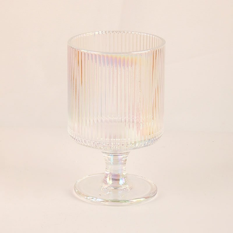 Wholesale Luster Crystal Glass Cup with Vertical Stripe Glass Candle Holder Supplier Manufacturers