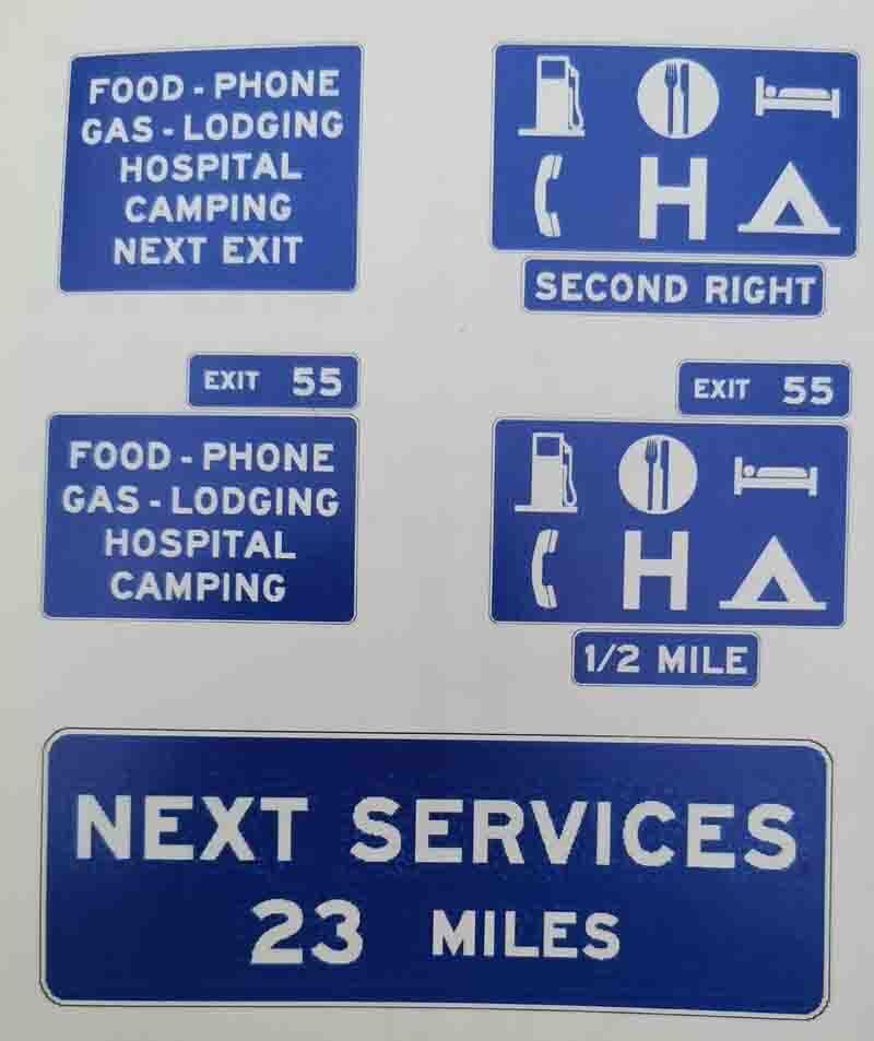 Service Area Signs