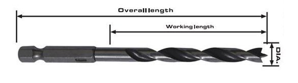 Hex shank wood working drill 1