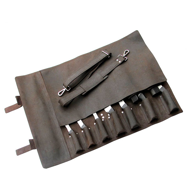 Wholesale Durable Kitchen Excellent Quality Leather knife tool Roll Bag/Folding Tool Bag