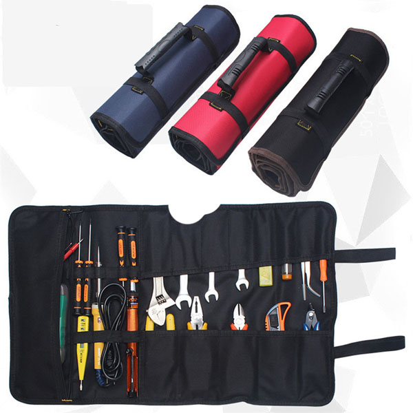 Multifunction Waterproof Thickening Wear-Resistant Portable Tool Roll Bag for Electricians