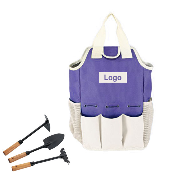 Eco-friendly Canvas Garden Tool Holder with Multi Pockets heavy Duty Garden Tool Bag 