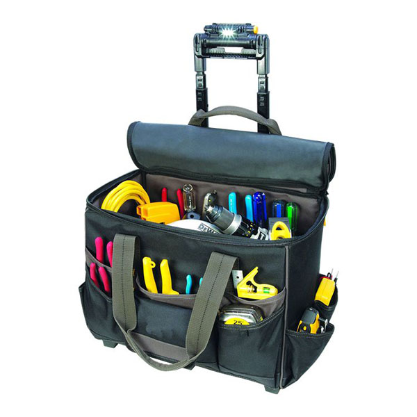 Custom empty rolling tool box trolley tool bag with handle