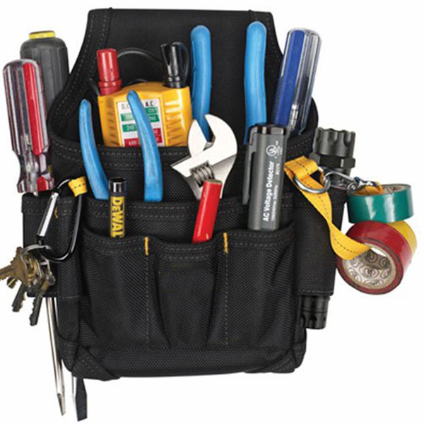 Close Top Wide Mouth Storage electrician Tool Bag with Padded Adjustable Shoulder Strap